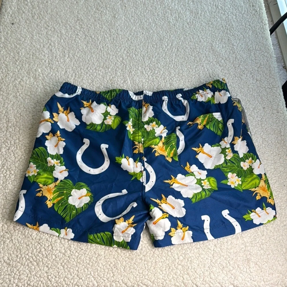 NFL Team Apparel Colts Blue and Green Swim Trunks